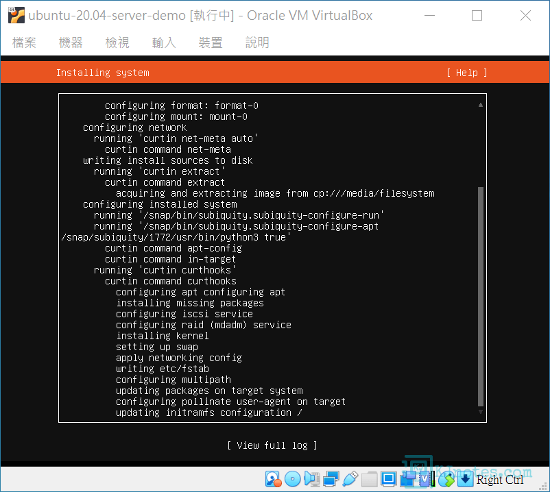 安裝程序正在安裝Ubuntu系統-ubuntuserversubiquity035