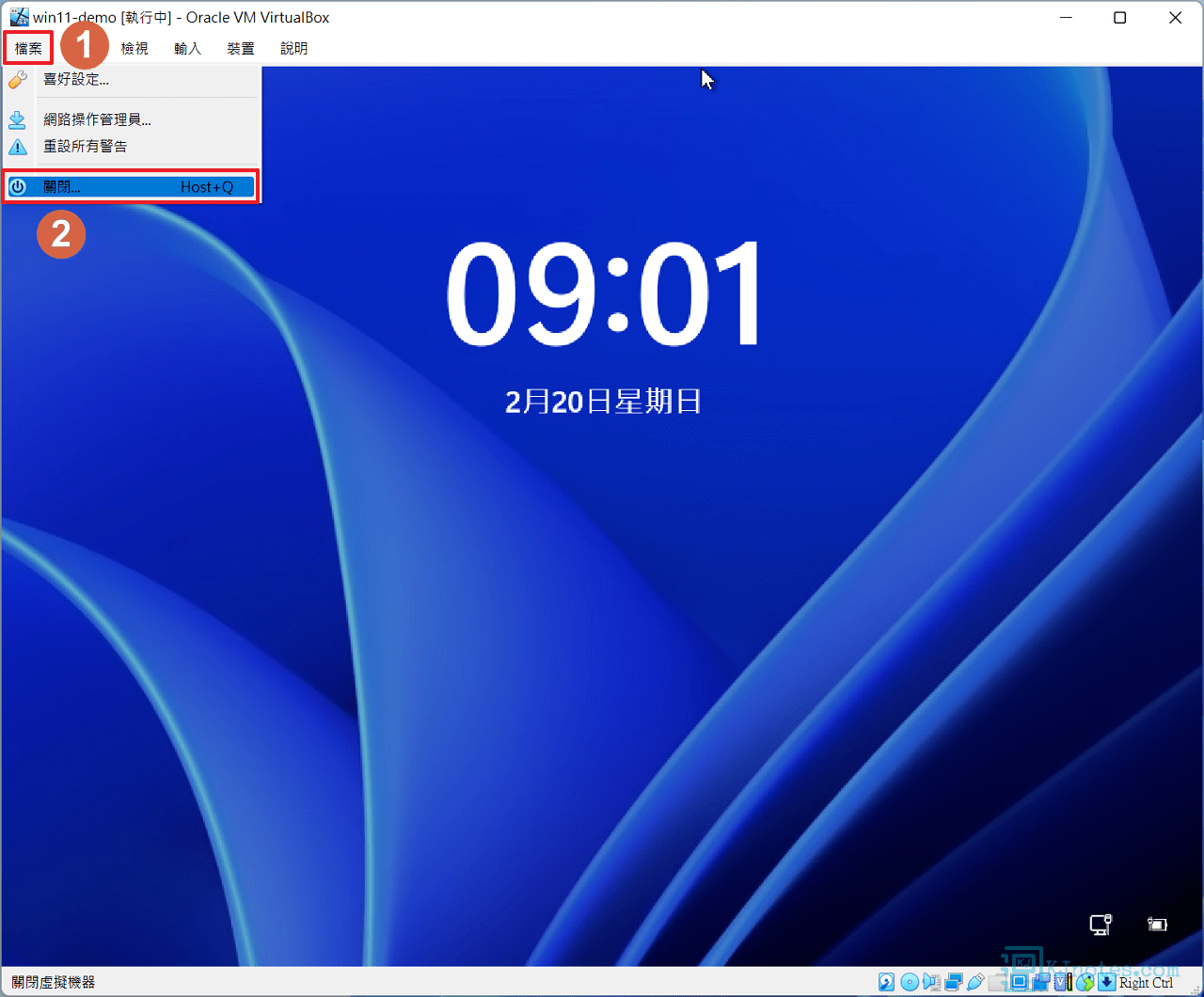 將Win11虛擬機關機-vboxaddwin11161