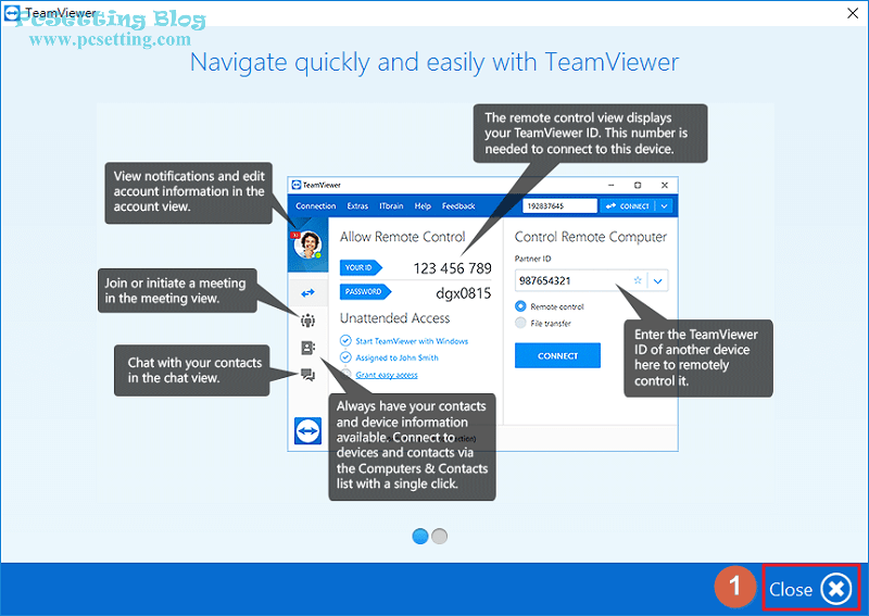 可以關閉TeamViewer的導覽-teamviewer023