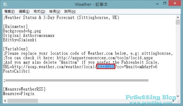 Rainmeter的天氣面板代碼更換教學rmt051