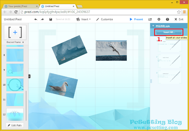 Prezi 線上簡報製作工具匯入PPT檔使用設定教學-prezi087