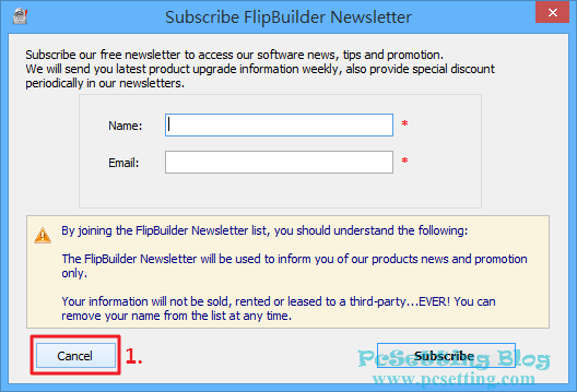 選擇是否需要訂閱FlipBuilder電子報-flippdf021