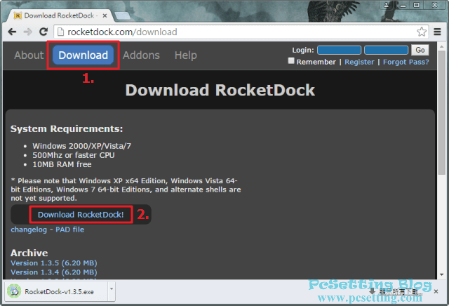 連結至RocketDock官方網站下載RocketDock桌面美化工具-rocketdock001