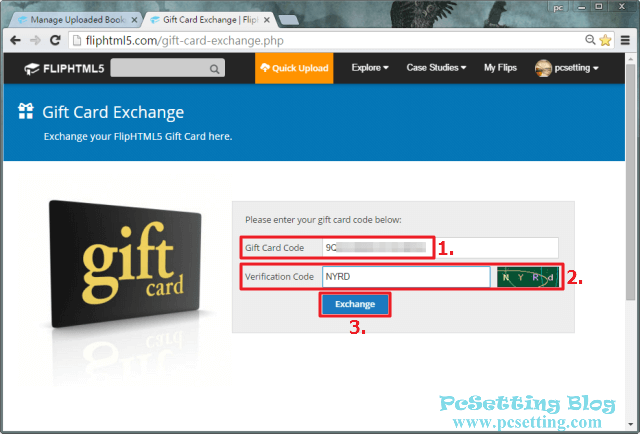 輸入FlipHTML5禮品卡帳號免費升級兌換序號-fliphtml5023