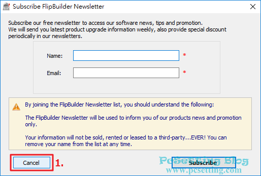 選擇是否需要訂閱FlipBuilder電子報-fliphtml5053