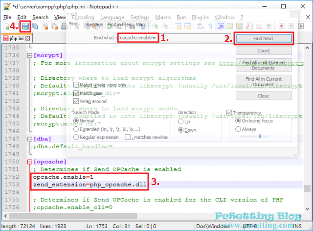 在PHP設定檔中啟用OPcache快取功能-drupal8063