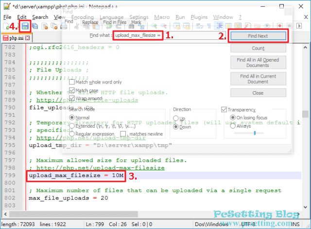 繼續編輯PHP設定檔，找到upload max filesize，修改單一檔案的大小限制-drupal8193