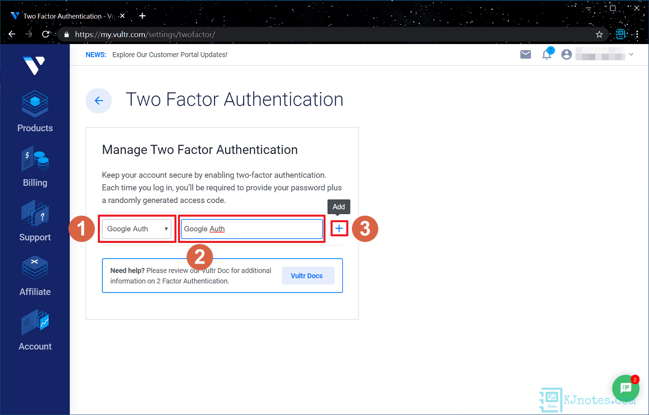 啟用Google Auth雙因素認證-vultr492