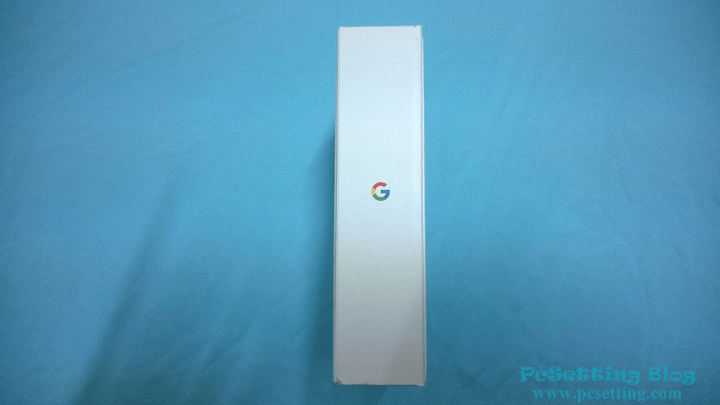 Google Pixel手機盒子包裝左側面有一個Google商標的G圖示-googlepixel005