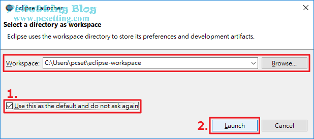 可以更改Workspace目錄的儲存位置-eclipseide041