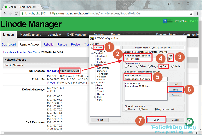 使用Putty的SSH功能來連線遠端主機-linode101