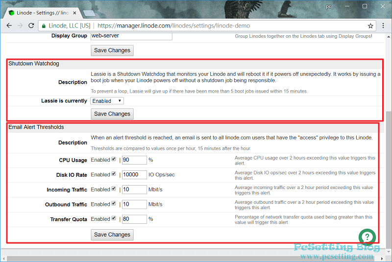 主機的Shutdown Watchdog和Email警報通知的設定-linode129